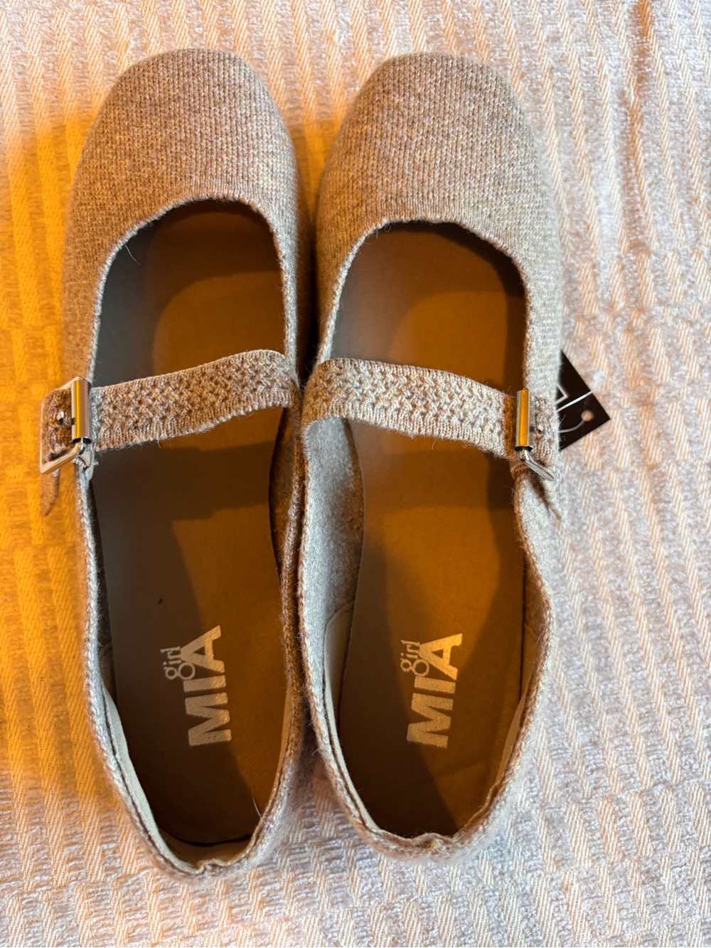 MIA Mary Jane Shoes in Beige Knit - Picture 3 of 5